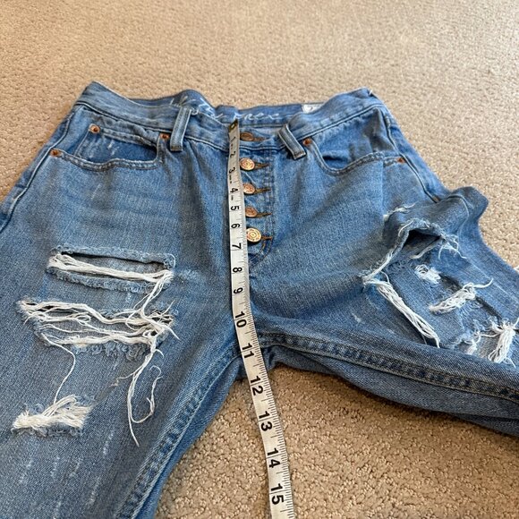 Free People Jean Blossom Boho Crop Skinny High Rise Button Fly Size 27 #OB901610 - Picture 7 of 14